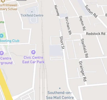 map for St Vincent's Centre Southend