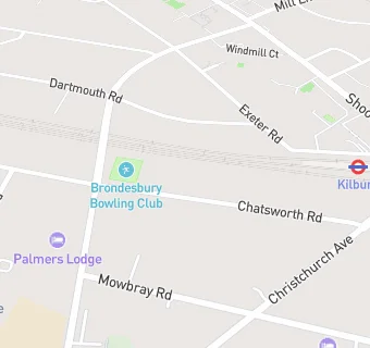 map for BRONDESBURY BOWLING CLUB