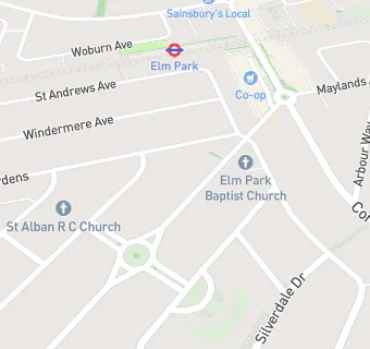 map for Elm Park Dental Surgery