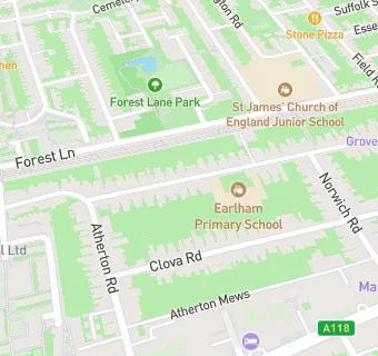 map for Earlham Primary School