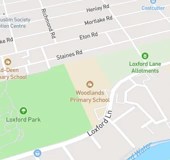 map for Woodlands Infants and Junior School