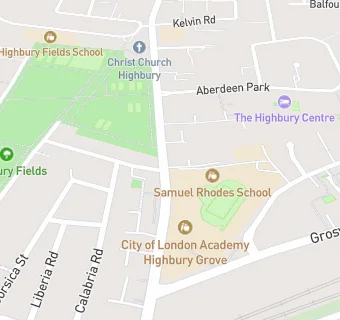 map for City of London Academy Highbury Grove