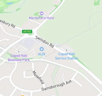 map for Coped Hall Service Station