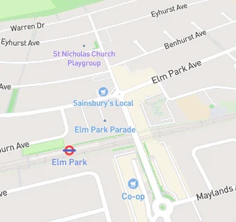 map for Elm Park Cafe