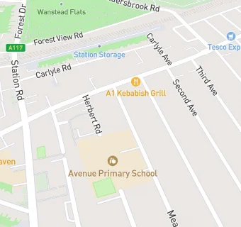 map for Avenue Primary School Kitchen