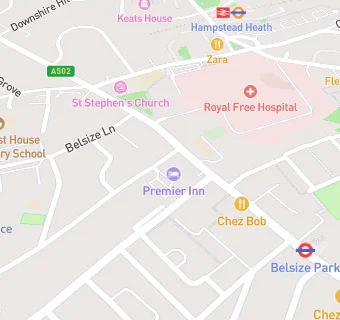 map for Premier Inn London Hampstead