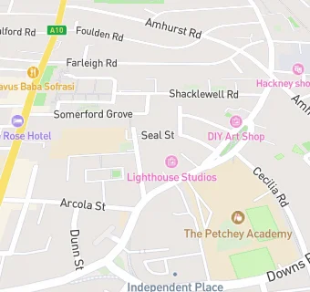 map for Ashlyns Organics at Shacklewell Primary