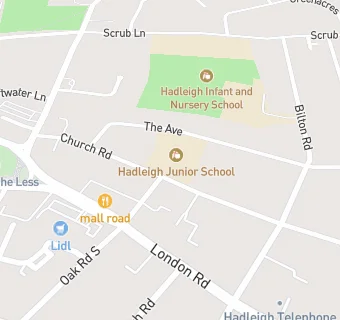 map for Hadleigh Junior School