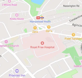 map for Royal Free Hospital Patient Catering