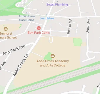 map for Abbs Cross School and Arts College