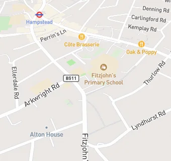 map for Fitzjohn's Primary School