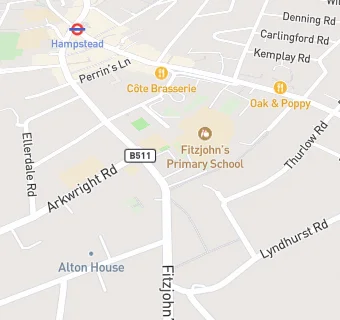 map for Fitzjohns Primary School