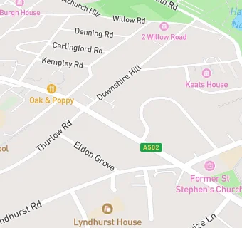 map for Rosslyn Hill Surgery