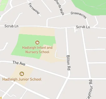 map for Hadleigh Infant and Nursery School