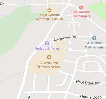 map for Llwyncrwn Primary School