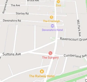 map for Suttons Avenue Surgery