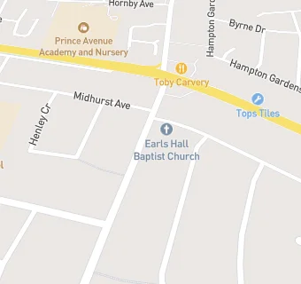 map for Earls Hall Baptist Hall