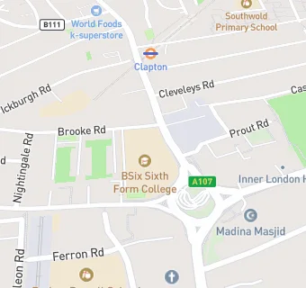 map for The Brooke House Sixth Form College