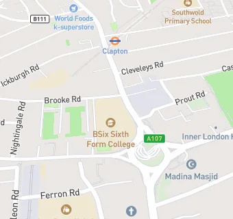 map for Brooke House Sixth Form College