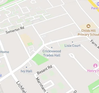 map for Cricklewood Trades Hall Club And Institute