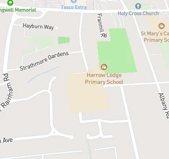 map for Harrow Lodge Primary School