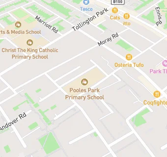 map for Poole's Park Infant School