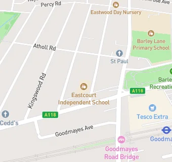 map for Eastcourt Independent School