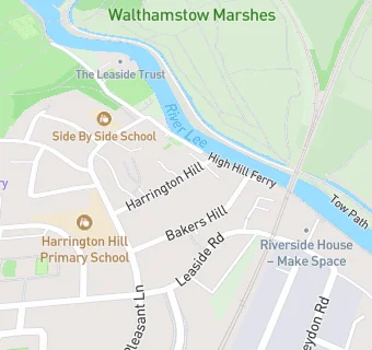 map for Harrington Hill School