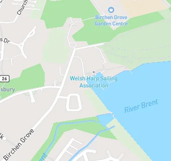 map for Welsh Harp Sailing Club