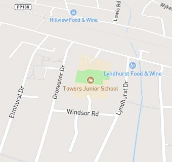 map for Towers Junior School