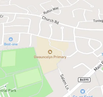 map for Gwauncelyn Infants School