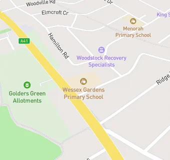 map for Wessex Gardens Junior School