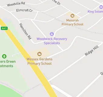 map for Wessex Gardens Primary School