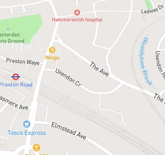 map for Uxendon Crescent Surgery