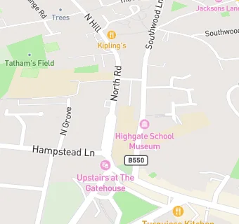 map for Highgate School Catering Dept