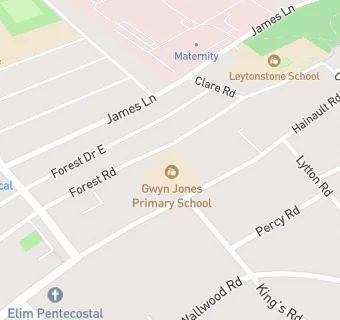 map for WF Catering at Gwyn Jones Primary & Nursery School