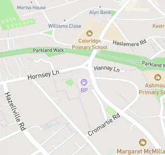 map for Subway (Hornsey Rise BP)