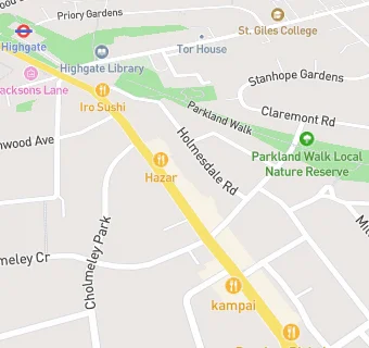 map for Highgate Dental Centre