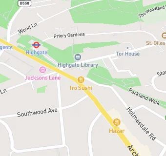 map for Highgate Natural Food and Wine