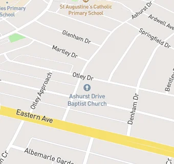 map for Ashurst Drive Baptist Church