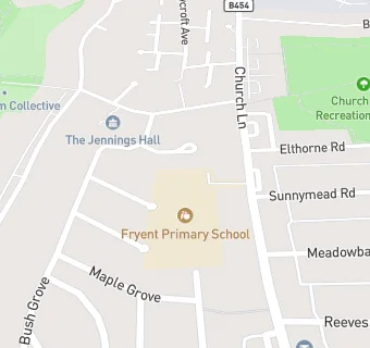 map for Fryent Infant School