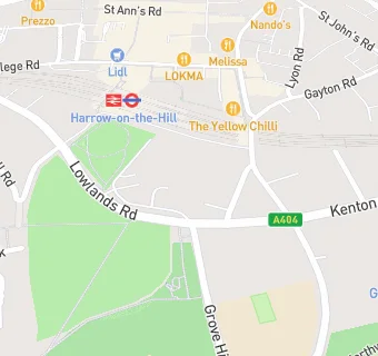 map for Greenhill College, Harrow