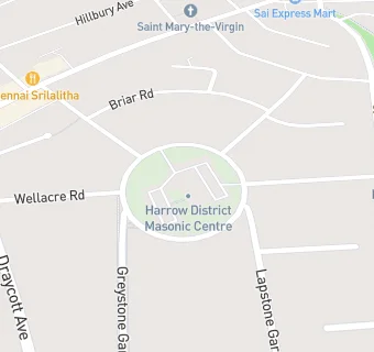 map for Harrow District Masonic Centre