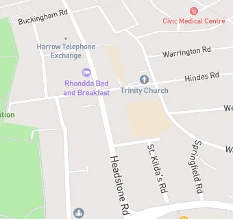 map for Headstone Road Surgery