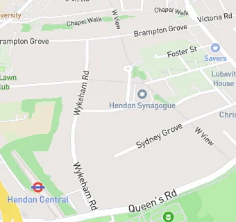 map for Hendon United Synagogue