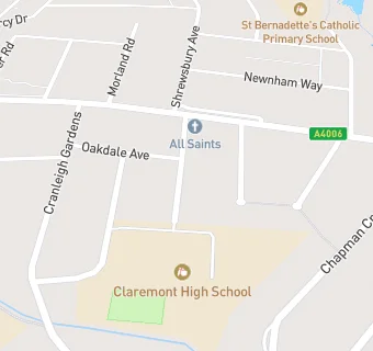 map for Claremont High School-Chrysalis Multi Academy Trust