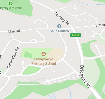 map for Llangynwyd Primary School