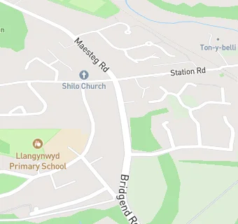 map for Llangynwyd Village Hall