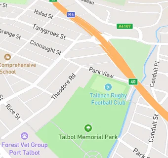 map for Taibach Rugby Football Club (Pitchside catering)