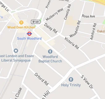 map for Woodford Baptist Church